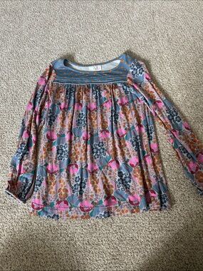 Boho Floral Peasant Top - Pink & Blue Matilda Jane Girls Size 8 EUC